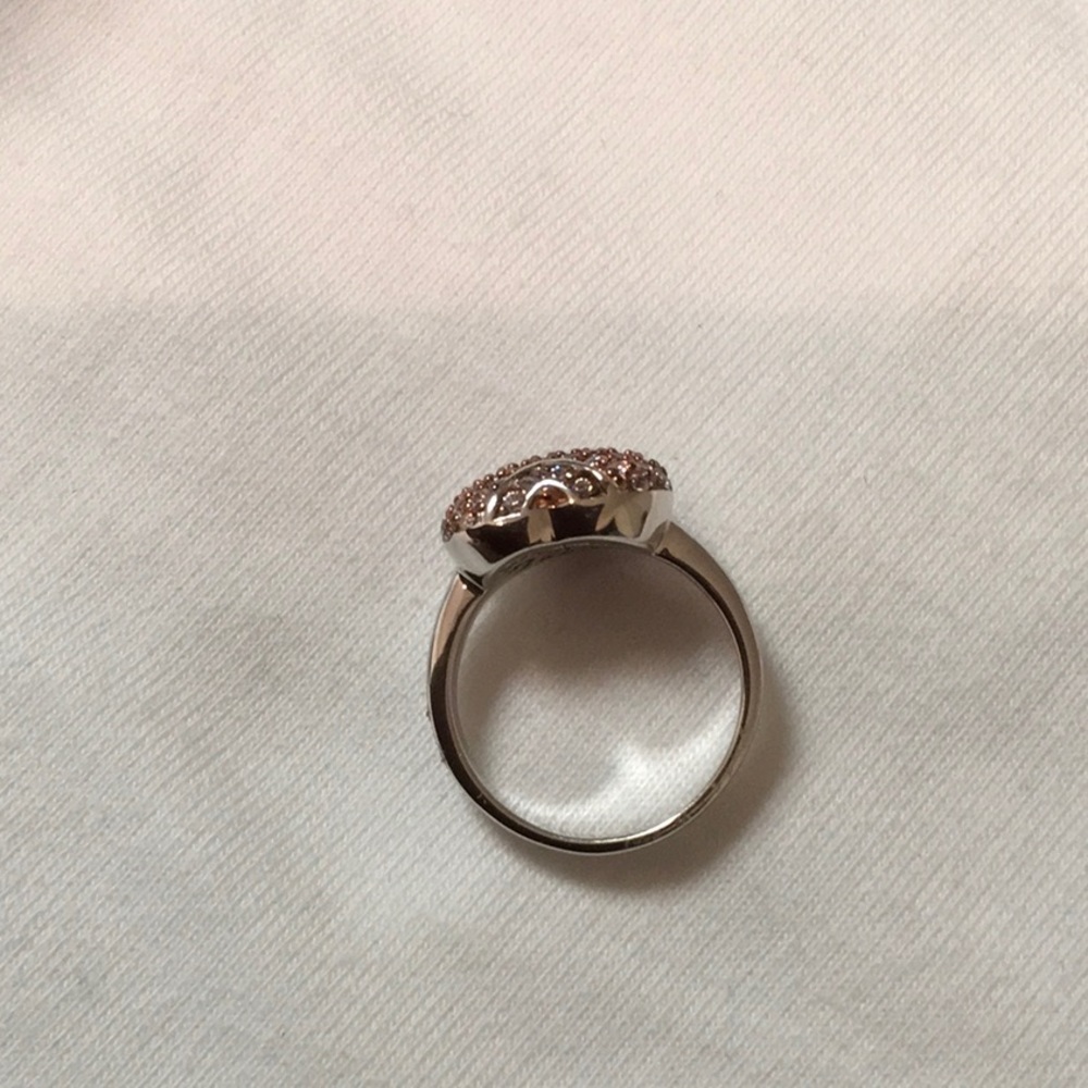 Charles Winston Pave CZ Heart 925 & Platinum Ring - Picture 3 of 7